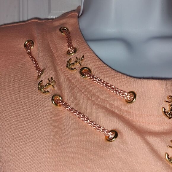 Carolyn Taylor peach top with anchor embellishments  Sz S - Picture 4 of 9